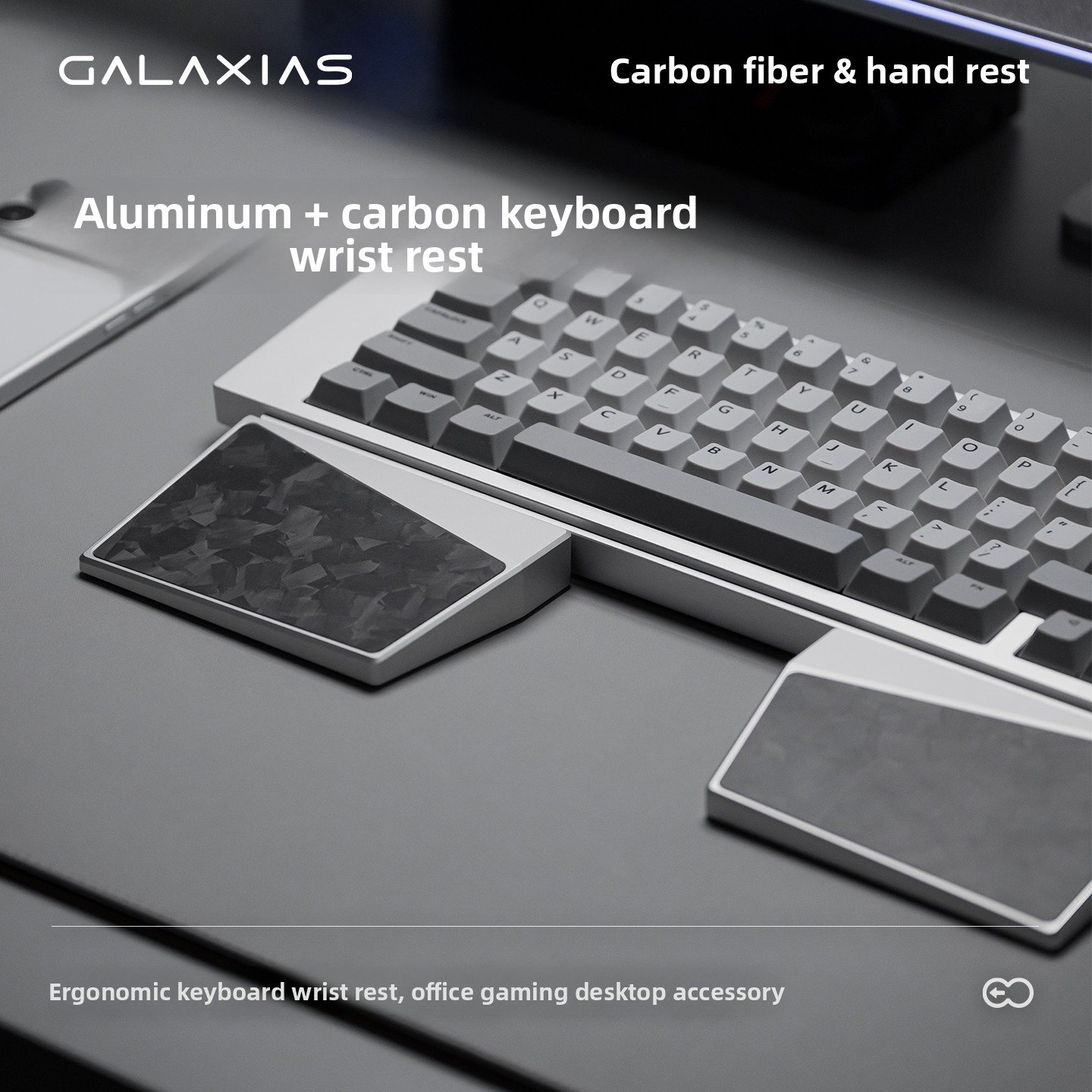Ergonomic Desk Setup Keyboard - ที่รองข้อมือคีย์บอร์ดแบบกลไก ทำจากอะลูมิเนียมอัลลอยด์ ออกแบบตามหลักสรีรศาสตร์ รองรับฝ่ามือและข้อมือ สำหรับเล่นเกมและใช้งานในออฟฟิศ เหมาะเป็นของขวัญ