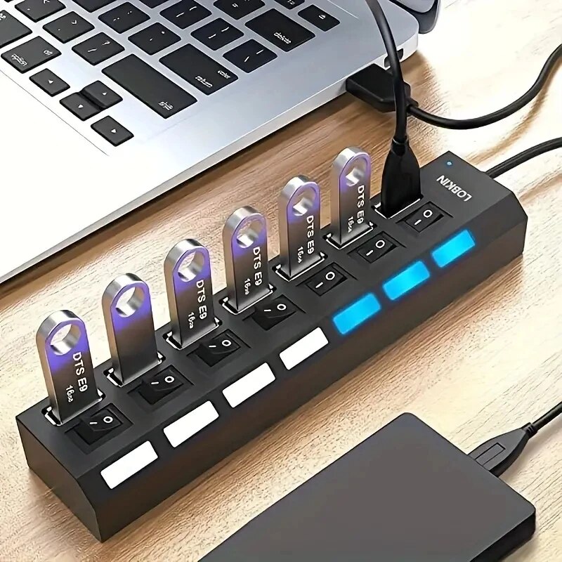 Desk Setup Usb Hub - ความเร็วสูง 4/7 พอร์ต USB HUB 2.0