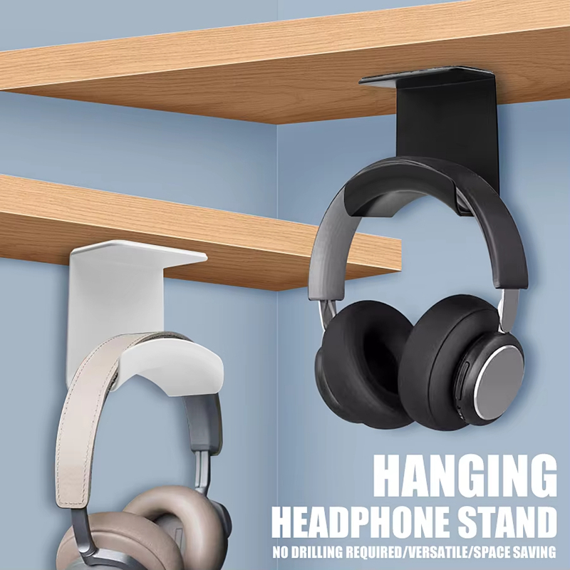 Desk Setup Stand - ขาตั้งหูฟังอเนกประสงค์แบบติดผนัง พลาสติก แขวนใต้โต๊ะ ที่วางหูฟัง รองรับหูฟังสำหรับเล่นเกม
