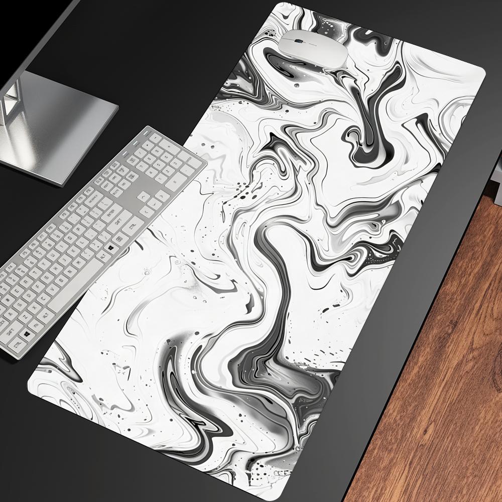Desk Setup Gaming And Work - แผ่นรองเมาส์ยางกันลื่นแบบนามธรรมสำหรับวางคีย์บอร์ดคอมพิวเตอร์ ใช้สำหรับทำงาน อุปกรณ์เสริมพีซี แผ่นรองเล่นเกม แผ่นรองเมาส์ขนาดใหญ่