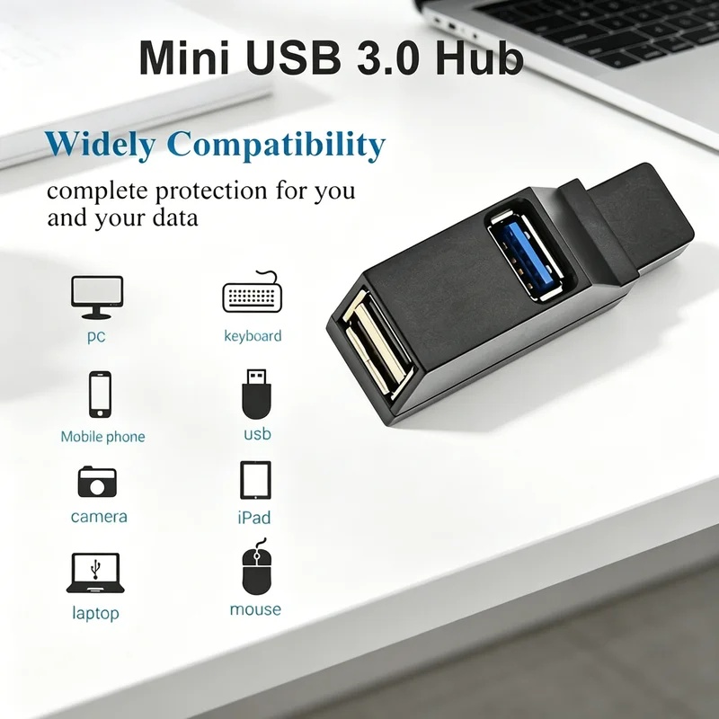 Desk Setup Usb Hub - USB 3.0 2.0 หมุนได้ 3 พอร์ตฮับสปลิตเตอร์,
