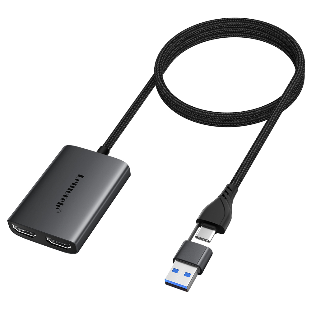 Desk Setup Usb Hub - เลโมเรเลอะแดปเตอร์ HDMI คู่ 4K ประเภท C