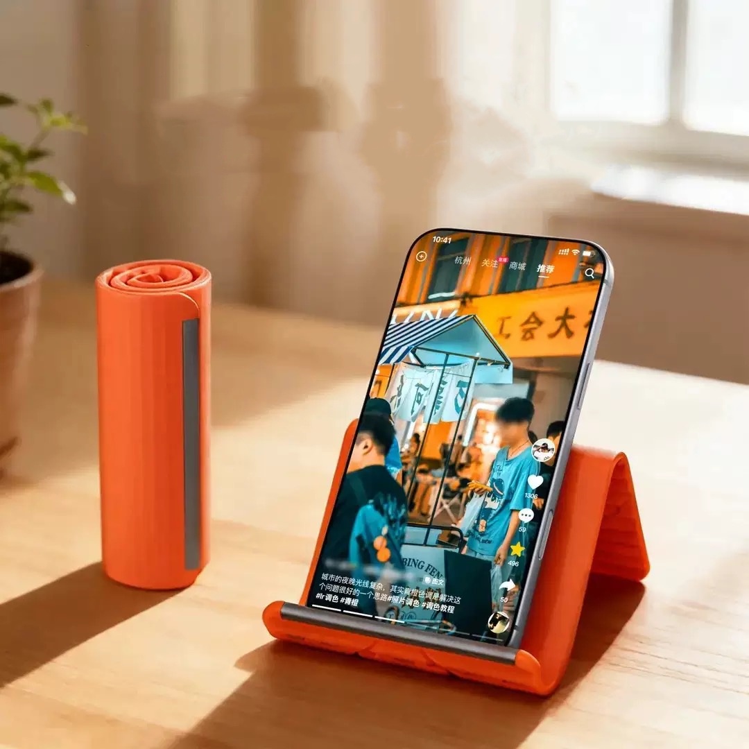 Desk Setup Stand - ขาตั้งโทรศัพท์แบบพกพาซิลิโคนสำหรับวางบนโต๊ะ แท็บเล็ต แล็ปท็อป ดีไซน์สร้างสรรค์ ยืดหยุ่น พับได้