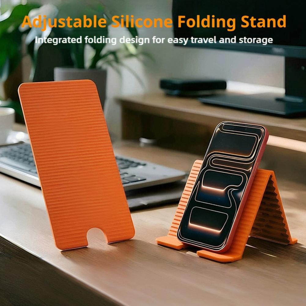 Desk Setup Stand - ที่วางโทรศัพท์ซิลิโคนแบบพับได้สำหรับไอโฟน ไอแพดแล็ปท็อปแท็บเล็ตแบบพกพาปรับได้หลายมุมขาตั้งเดสก์ท็อปโฮมออฟฟิศ