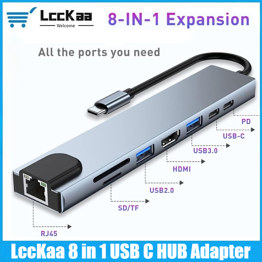 Desk Setup Usb Hub - ฮับ USB C 8/7 in 1