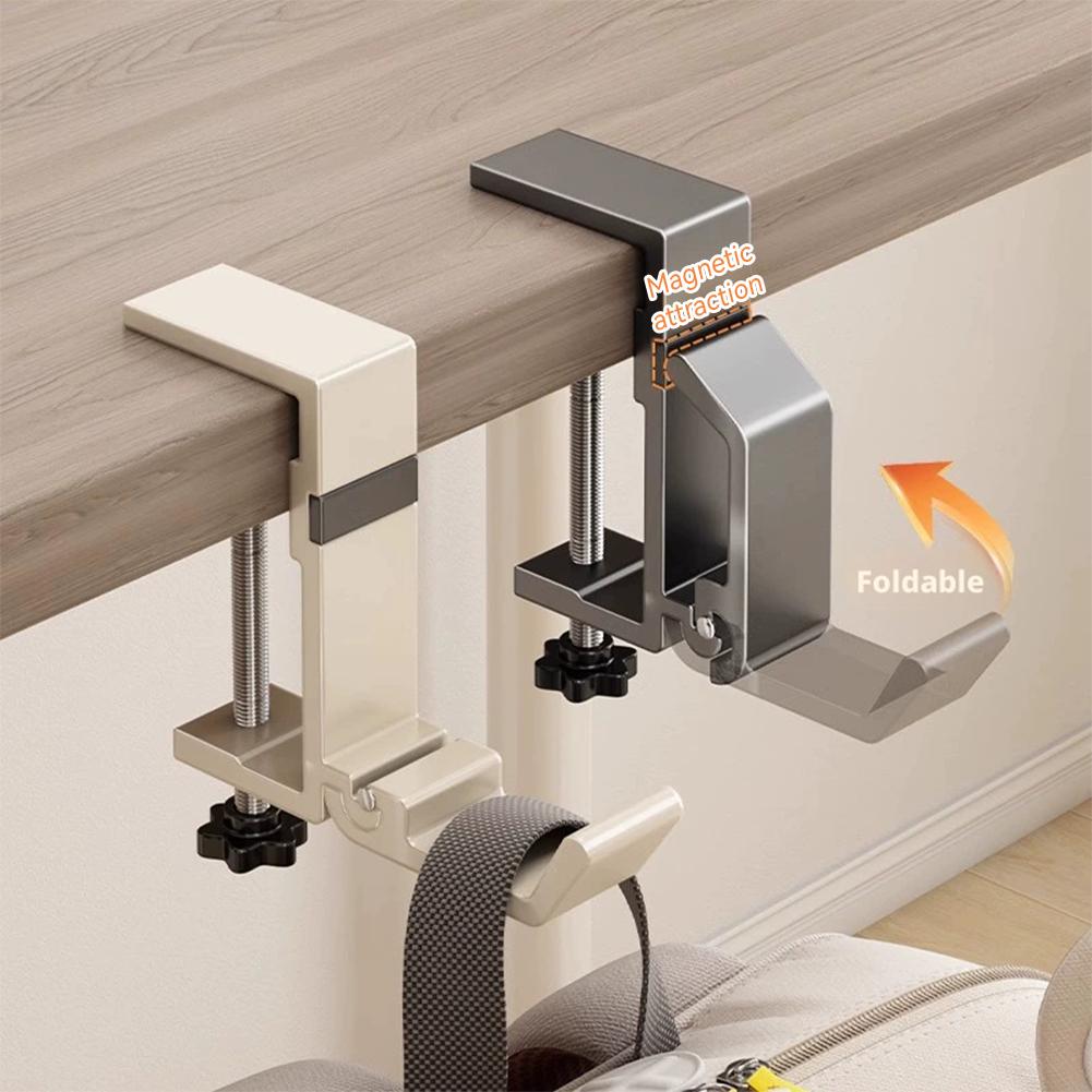 Desk Setup Organizer - ตะขอแขวนกระเป๋าแบบหนีบ ไม่ต้องเจาะ ติดตั้งได้กับโต๊ะ สำหรับแขวนกระเป๋าเป้ หูฟัง ใช้ได้ในโรงเรียน
