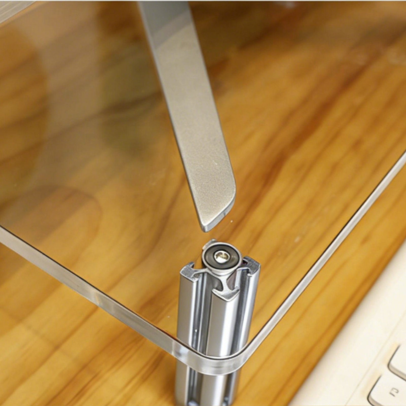 Desk Setup Organizer - ขาตั้งจออะคริลิก โปร่งใส มองเห็นได้ชัดเจน ชั้นวางจอมอนิเตอร์แบบใส อุปกรณ์จัดระเบียบโต๊ะทำงาน ติดตั้งง่าย