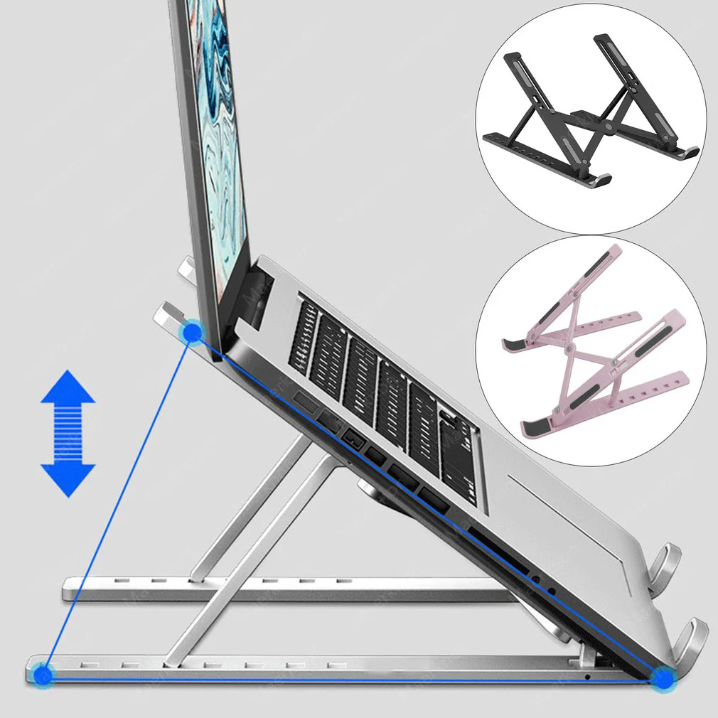 Desk Setup Mac - ขาตั้งแล็ปท็อปแบบพับได้แบบพกพาปรับได้ วัสดุ ABS ที่วางโน้ตบุ๊คสำหรับ Macbook Air