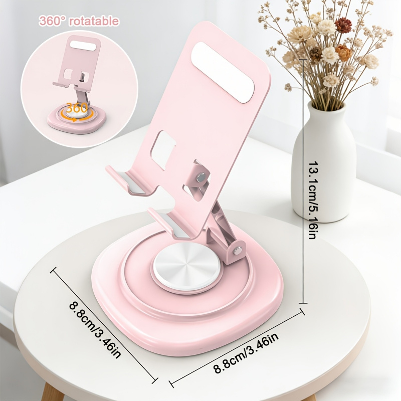 Desk Setup Stand - ขาตั้งโทรศัพท์แบบหมุนได้สำหรับวางบนโต๊ะทำงาน ทำจากโลหะ ใช้ได้กับแท็บเล็ตและโทรศัพท์มือถือ สำหรับดูทีวี ไลฟ์สด และดูวิดีโอ