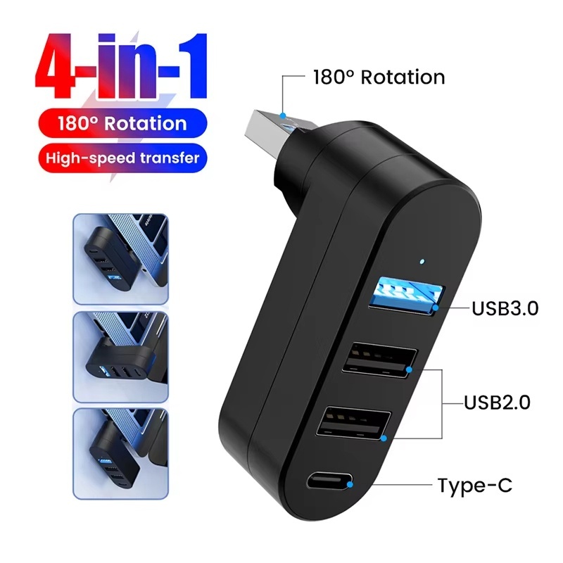 Desk Setup Usb Hub - ยูเอสบีฮับ 3.0 มินิสปลิตเตอร์บ็อกซ์ 4 พอร์ต 180