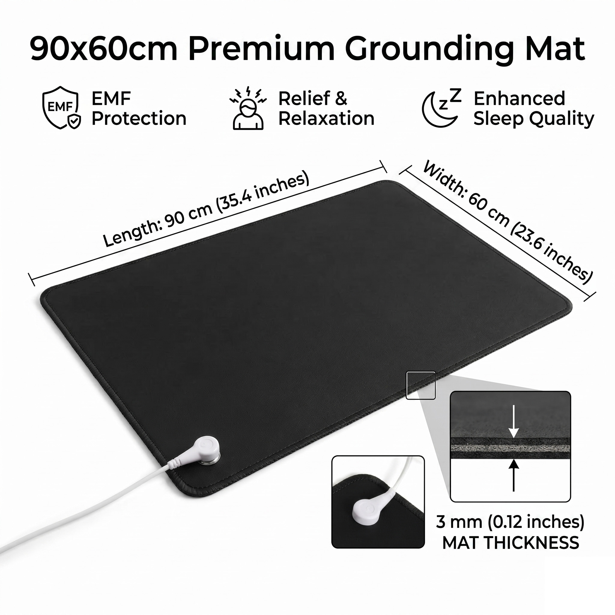 Desk Pad Leather Large - แผ่นรองพื้นหนัง PU 3 มม. ป้องกันไฟฟ้าสถิตย์ ESD