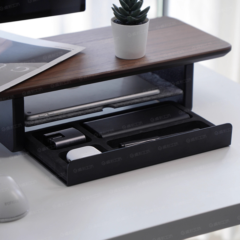 ขาตั้งจอพร้อมลิ้นชักเก็บของ อุ - Desk Setup Organizer บทวิจารณ์และราคา