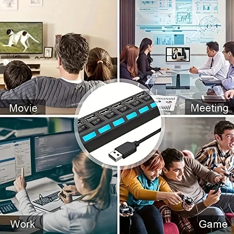ความเร็วสูง 4/7 พอร์ต USB HUB  - Desk Setup Usb Hub บทวิจารณ์และราคา