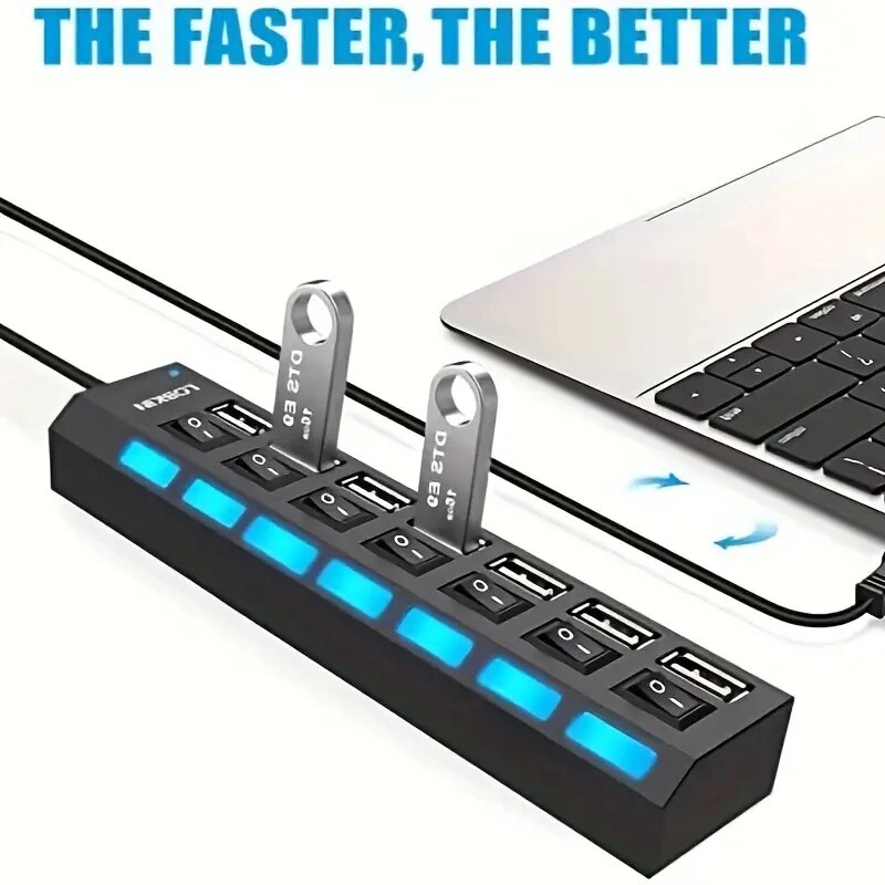 ความเร็วสูง 4/7 พอร์ต USB HUB  - Desk Setup Usb Hub บทวิจารณ์และราคา