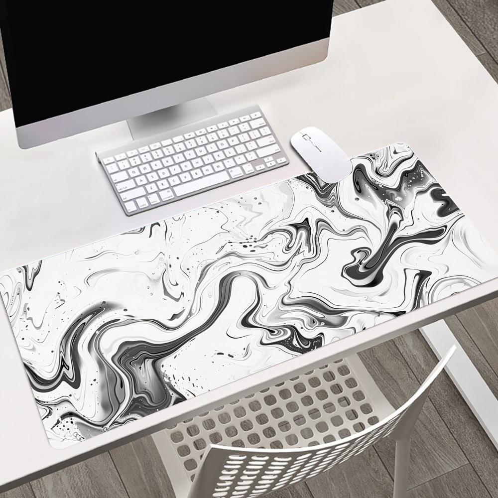 แผ่นรองเมาส์ยางกันลื่นแบบนามธร - Desk Setup Gaming And Work บทวิจารณ์และราคา