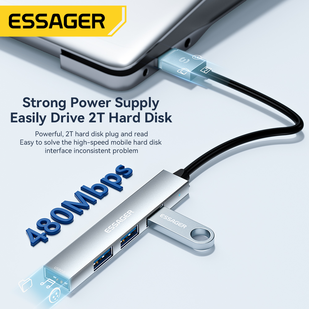 Essager 4 in 1 USB C Cable Hub - Desk Setup Usb Hub บทวิจารณ์และราคา