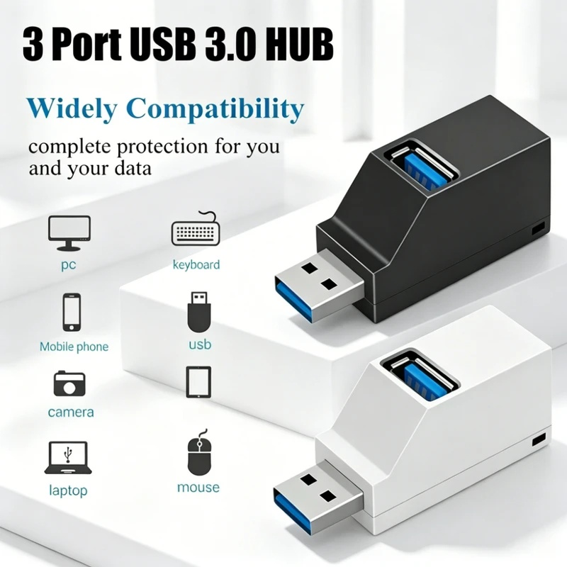 USB 3.0 2.0 หมุนได้ 3 พอร์ตฮับ - Desk Setup Usb Hub บทวิจารณ์และราคา