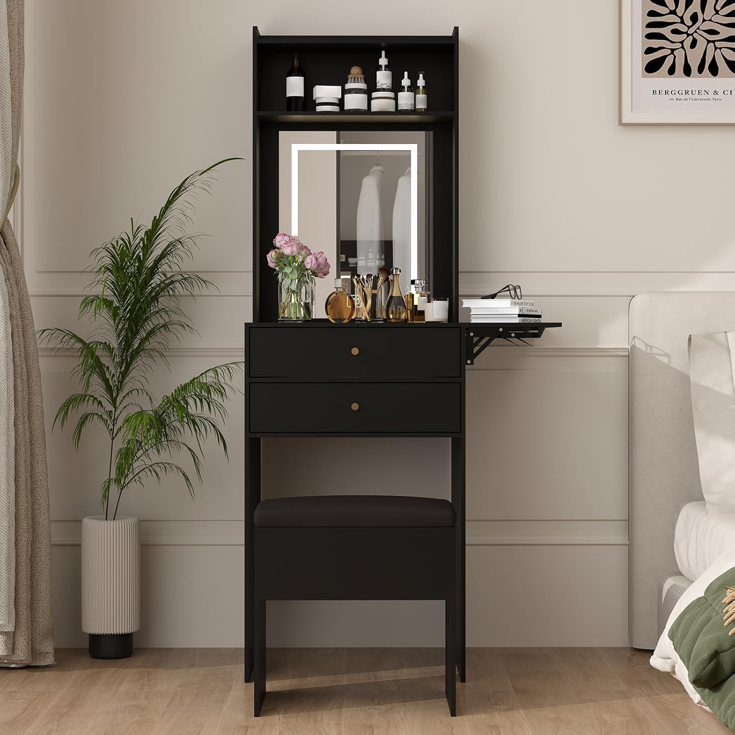 ชุดโต๊ะเครื่องแป้งสีดำขนาดเล็ก - Desk Vanity Setup บทวิจารณ์และราคา