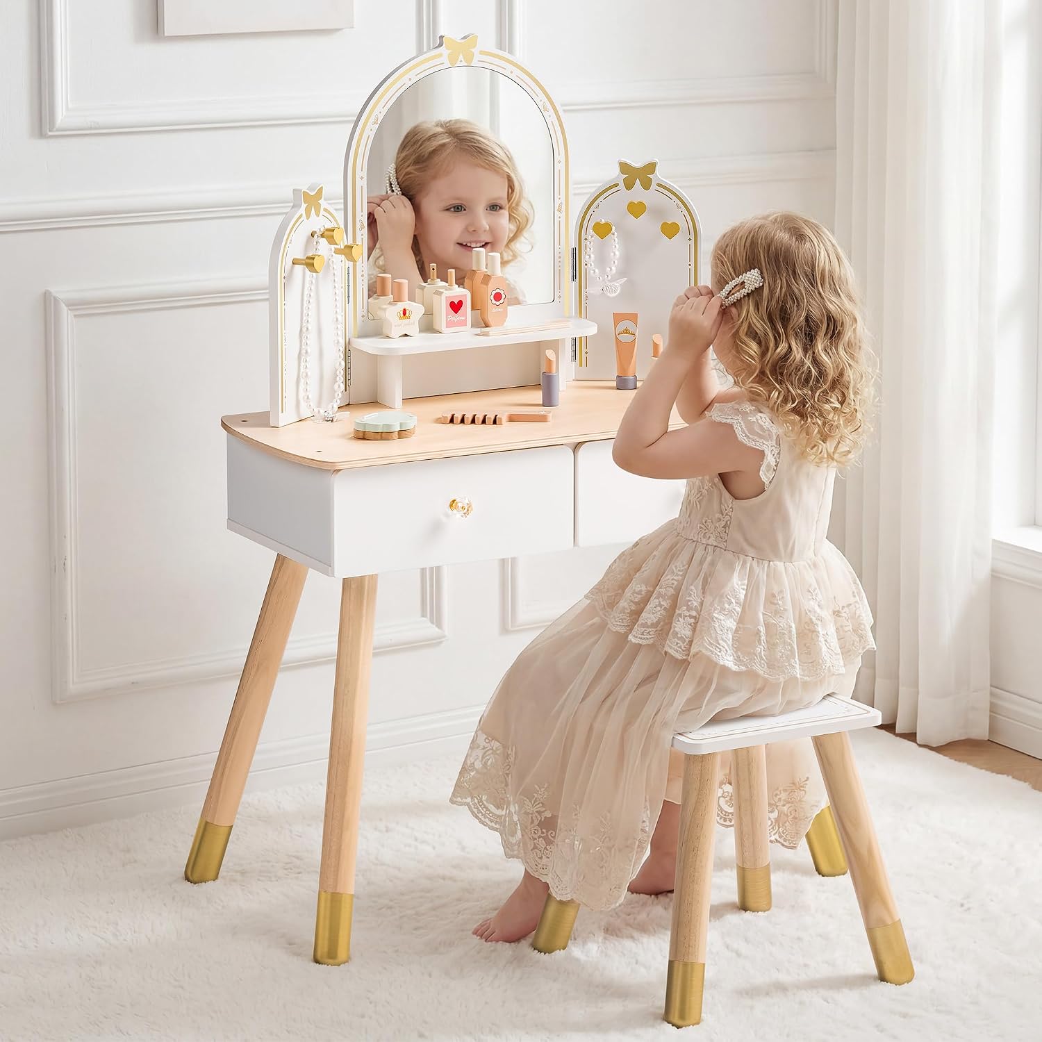 ชุดโต๊ะเครื่องแป้งเด็ก ROBOTIM - Desk Vanity Setup บทวิจารณ์และราคา