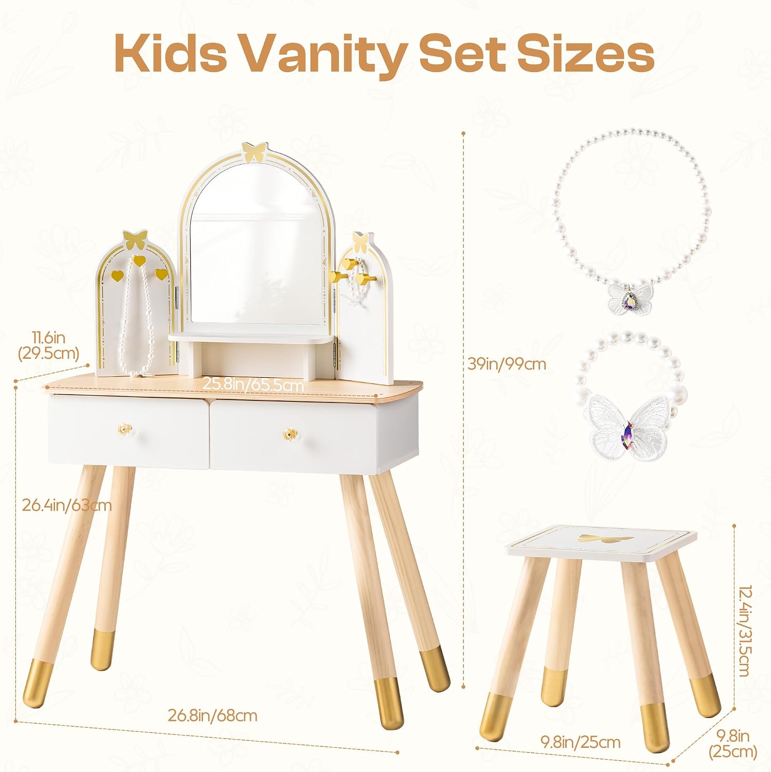 ชุดโต๊ะเครื่องแป้งเด็ก ROBOTIM - Desk Vanity Setup บทวิจารณ์และราคา