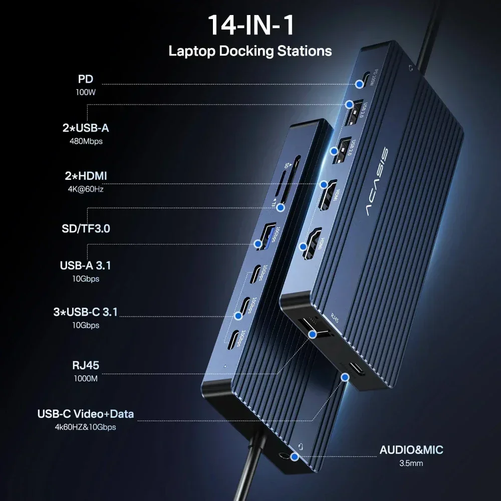 อะคาซิส 14 อิน 1 ยูเอสบี-ซี ด็ - Desk Setup Mac บทวิจารณ์และราคา