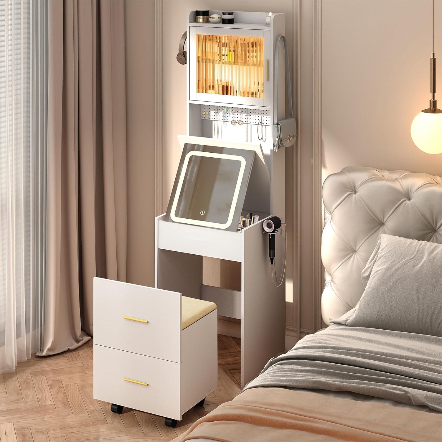 โต๊ะเครื่องแป้ง 3 ใน 1 พร้อมแผ - Desk Vanity Setup บทวิจารณ์และราคา