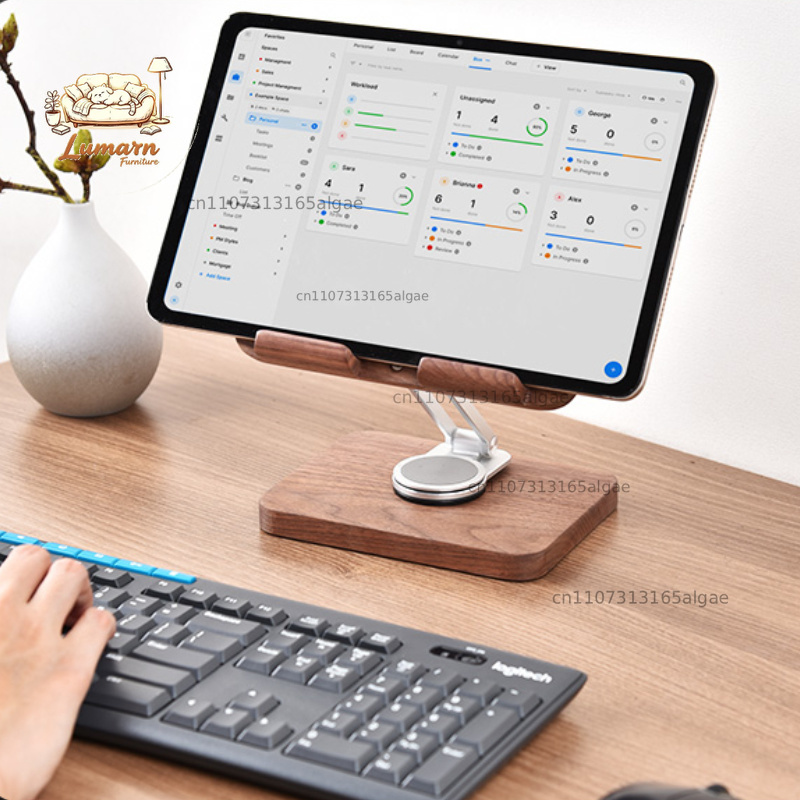 ขาตั้ง iPad ไม้แบล็ควอลนัท หมุ - Desk Setup Tablet บทวิจารณ์และราคา