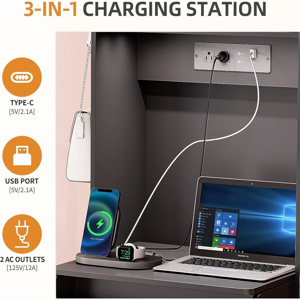 โต๊ะเครื่องแป้ง LED พร้อมเซ็นเ - Desk Vanity Setup บทวิจารณ์และราคา