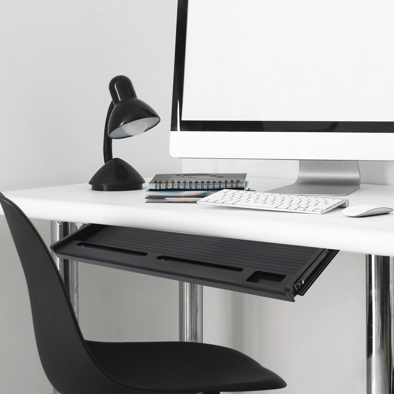 ชุดถาดคีย์บอร์ดแบบเลื่อนใต้โต๊ - Ergonomic Desk Setup Keyboard บทวิจารณ์และราคา