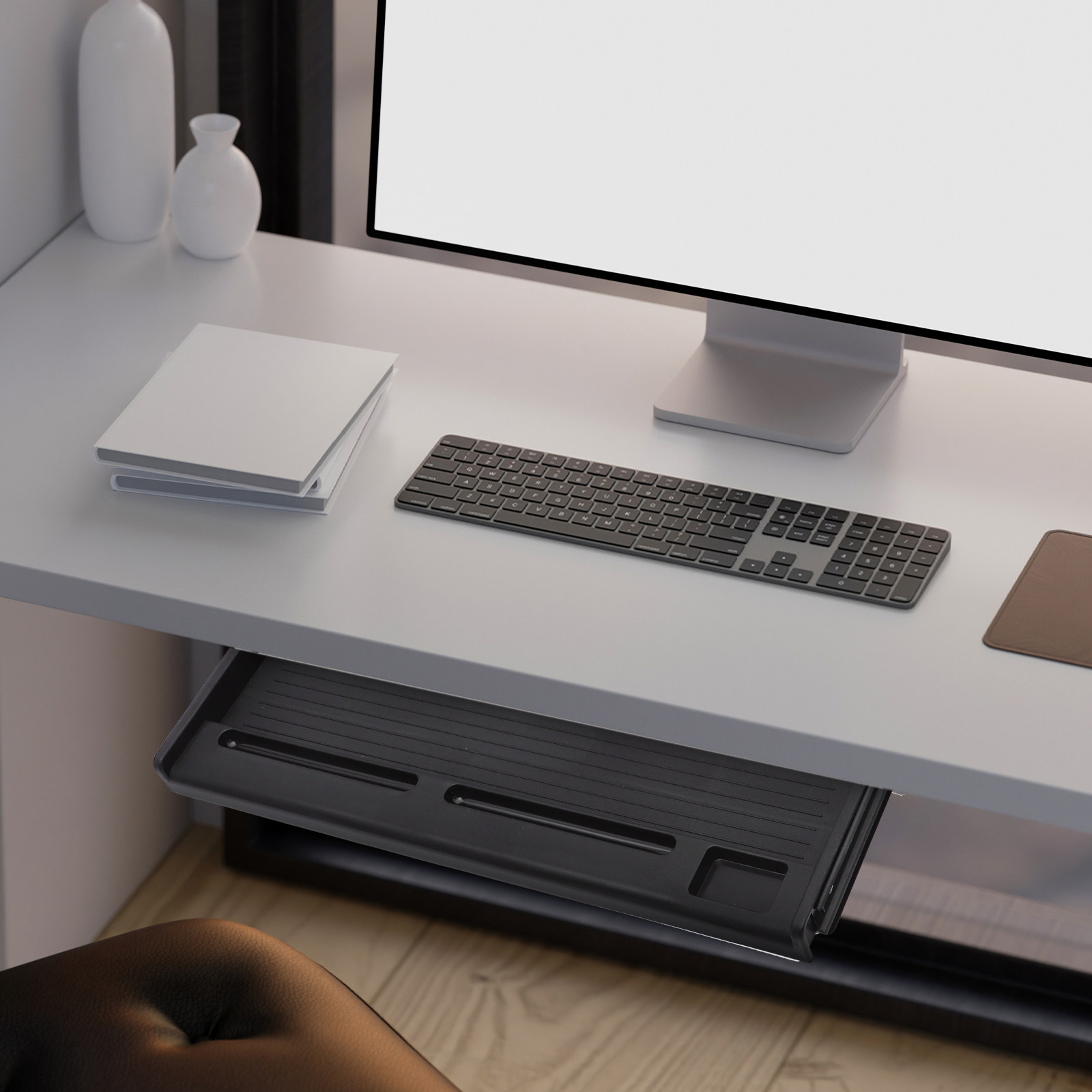 ชุดถาดคีย์บอร์ดแบบเลื่อนใต้โต๊ - Ergonomic Desk Setup Keyboard บทวิจารณ์และราคา