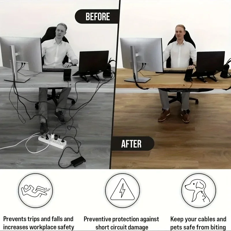 ตาข่ายจัดสายไฟใต้โต๊ะ 8 ช่อง ส - Desk Setup Organizer บทวิจารณ์และราคา