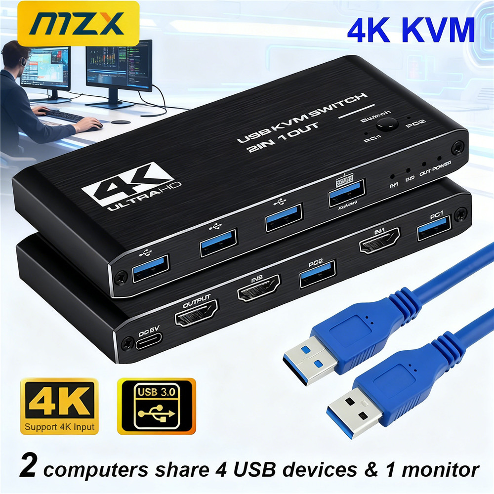 KVM สวิตช์ 4K 60Hz ฮับ USB 3.0 - Desk Setup Usb Hub บทวิจารณ์และราคา