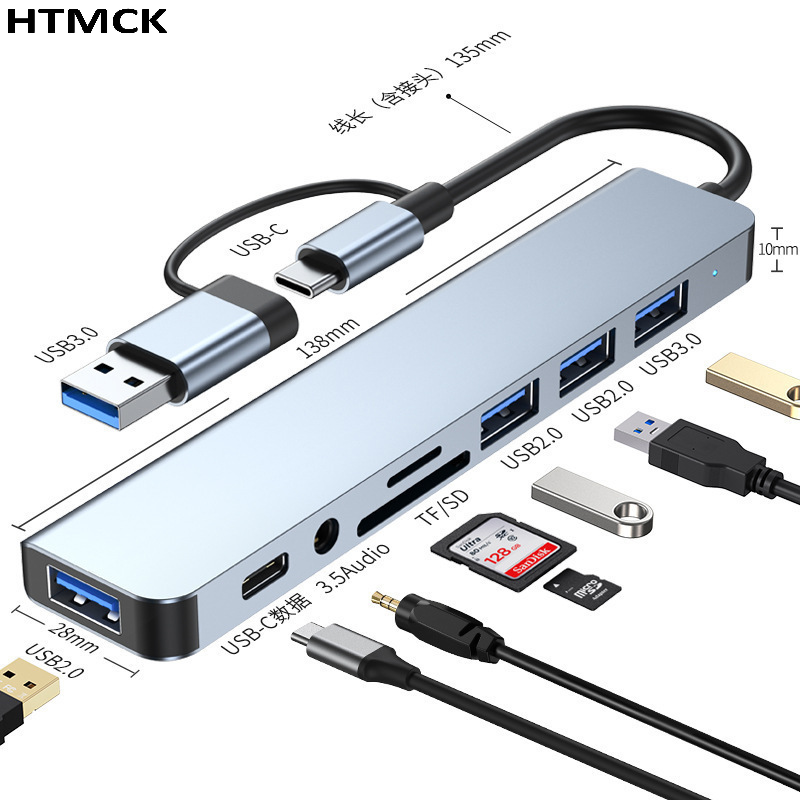 ฮับ USB C แบบ 8 in 2 พร้อมพอร์ - Desk Setup Usb Hub บทวิจารณ์และราคา