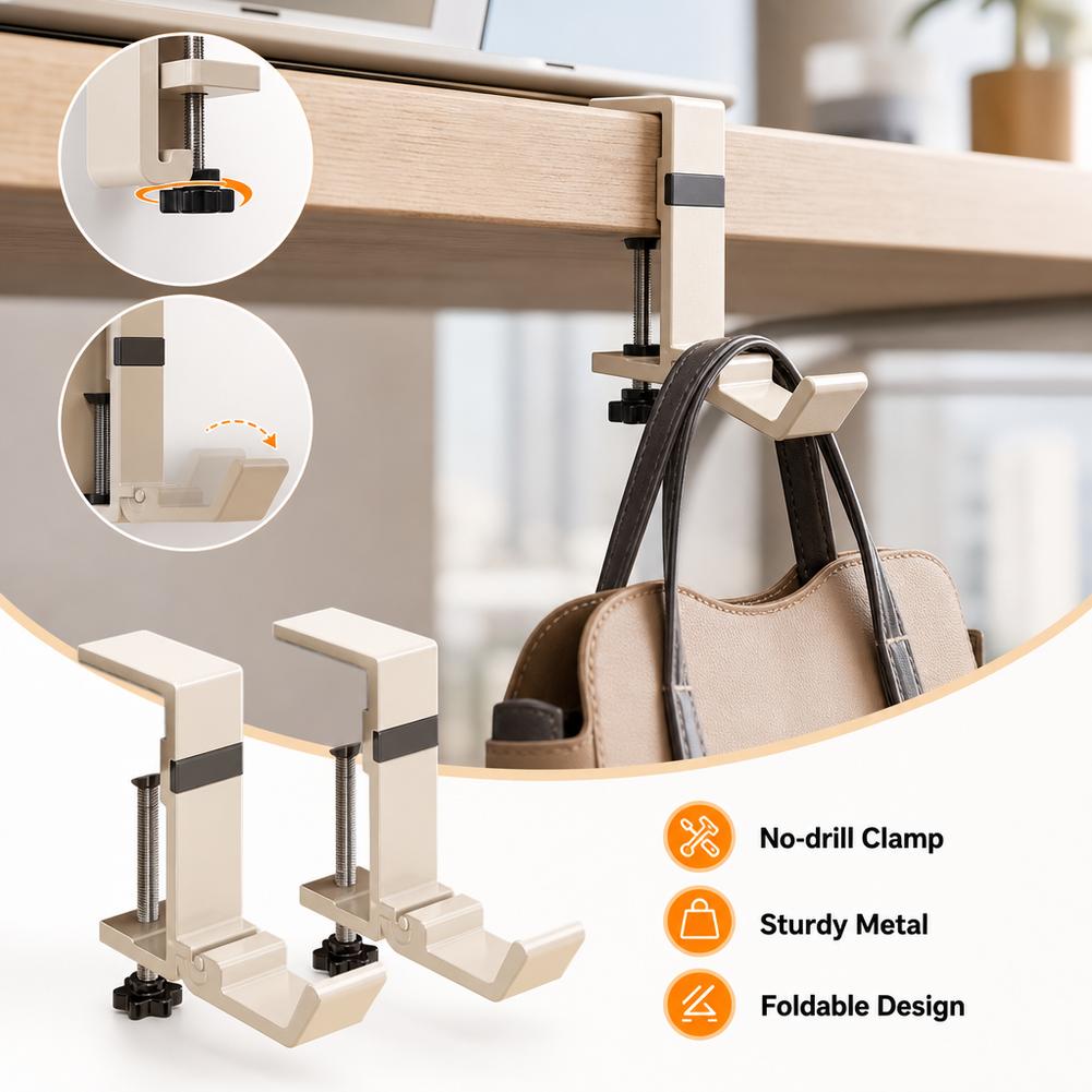 ตะขอแขวนกระเป๋าแบบหนีบ ไม่ต้อง - Desk Setup Organizer บทวิจารณ์และราคา