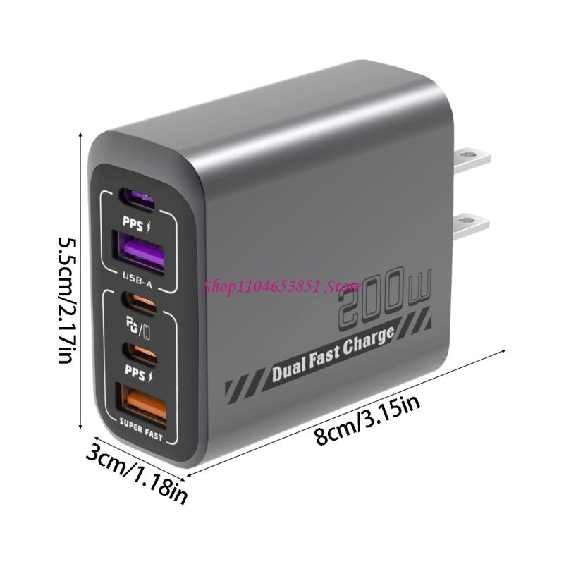 เครื่องชาร์จเร็ว 200W 5 พอร์ตพ - Desk Setup Tablet บทวิจารณ์และราคา