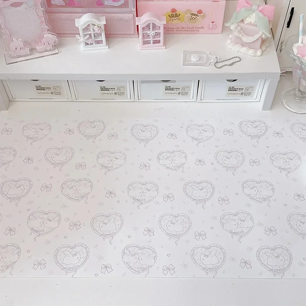 แผ่นรองเมาส์หนังลายกระต่ายสีชม - Desk Pad Leather Large บทวิจารณ์และราคา
