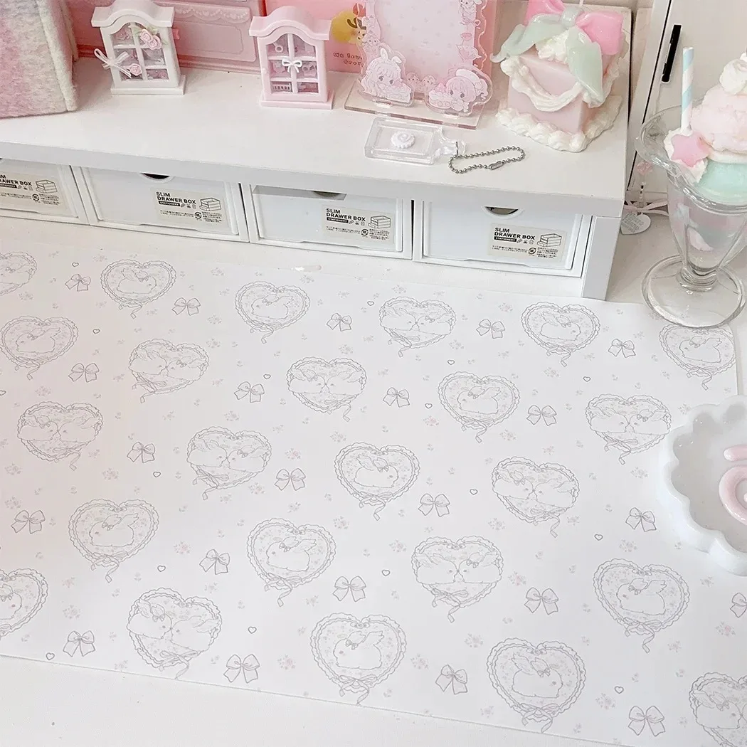 แผ่นรองเมาส์หนังลายกระต่ายสีชม - Desk Pad Leather Large บทวิจารณ์และราคา