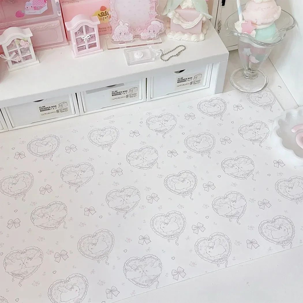 แผ่นรองเมาส์หนังลายกระต่ายสีชม - Desk Pad Leather Large บทวิจารณ์และราคา