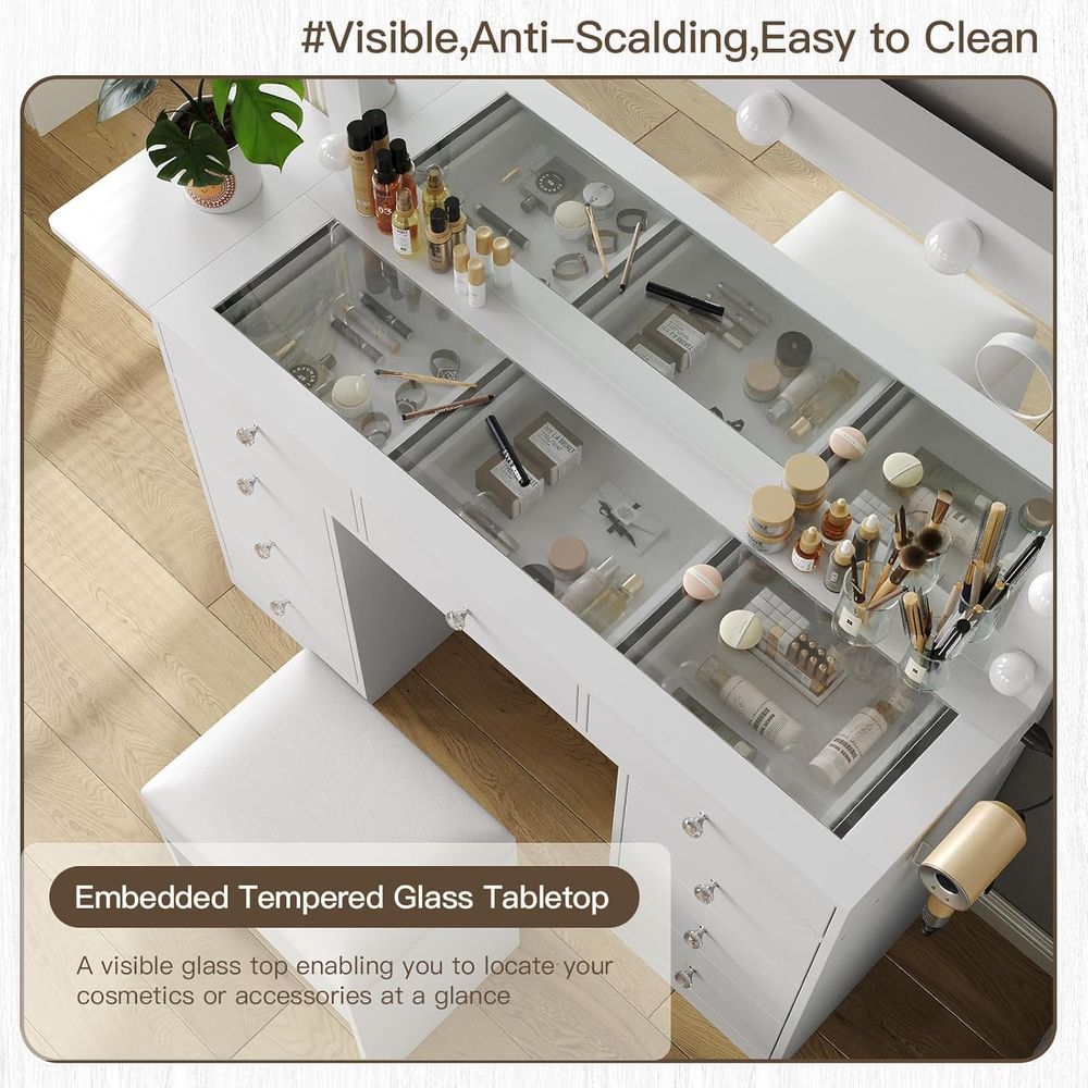 โต๊ะเครื่องแป้งพร้อมปลั๊กไฟ, โ - Desk Vanity Setup บทวิจารณ์และราคา