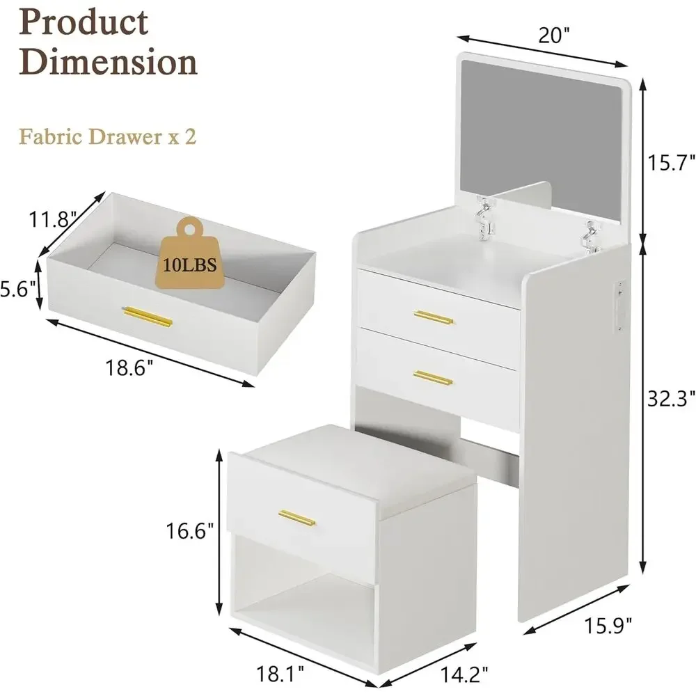 โต๊ะเครื่องแป้ง 3-in-1 พร้อมกร - Desk Vanity Setup บทวิจารณ์และราคา