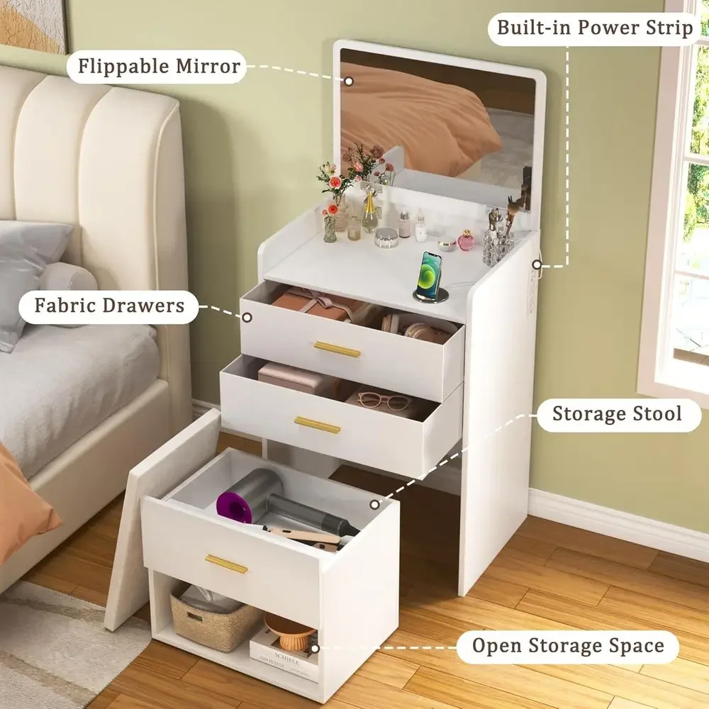 โต๊ะเครื่องแป้ง 3-in-1 พร้อมกร - Desk Vanity Setup บทวิจารณ์และราคา
