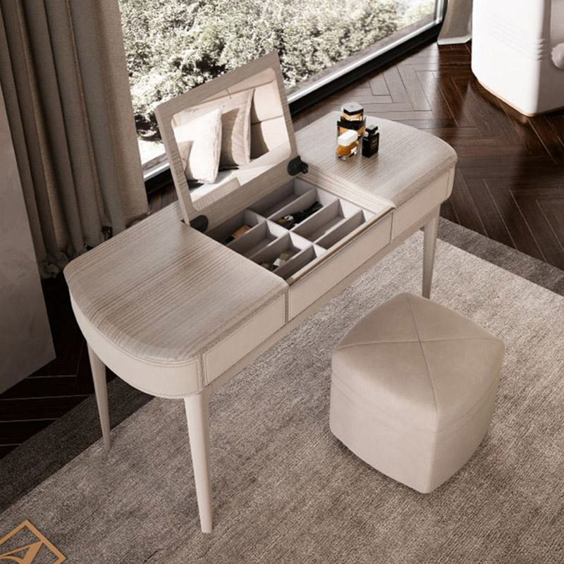 โต๊ะเครื่องแป้งไม้จริงสไตล์โมเ - Desk Vanity Setup บทวิจารณ์และราคา