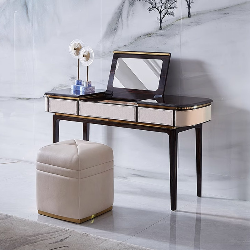 โต๊ะเครื่องแป้งไม้จริงสไตล์โมเ - Desk Vanity Setup บทวิจารณ์และราคา