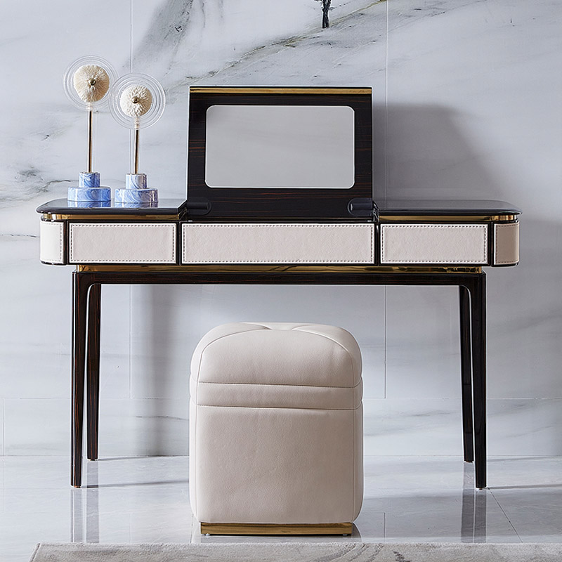 โต๊ะเครื่องแป้งไม้จริงสไตล์โมเ - Desk Vanity Setup บทวิจารณ์และราคา
