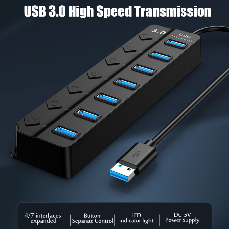 อะแดปเตอร์จ่ายไฟ USB 3.0 ฮับแย - Desk Setup Usb Hub บทวิจารณ์และราคา