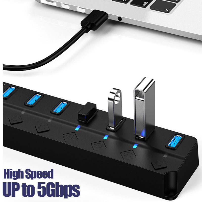 อะแดปเตอร์จ่ายไฟ USB 3.0 ฮับแย - Desk Setup Usb Hub บทวิจารณ์และราคา