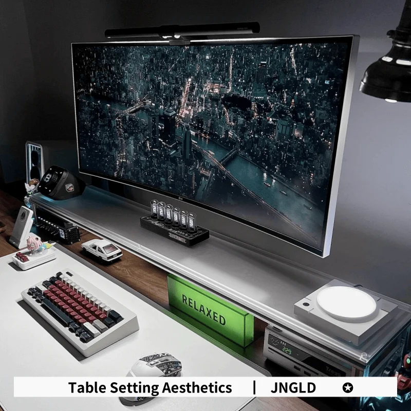 อลูมิเนียมขาตั้งอะคริลิคเดสก์ท - Desk Setup Living Room บทวิจารณ์และราคา