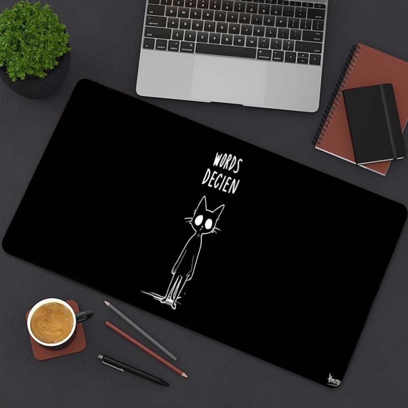 แผ่นรองเมาส์เกมมิ่งลายแมวตลกๆ  - Desk Setup Gaming And Work บทวิจารณ์และราคา