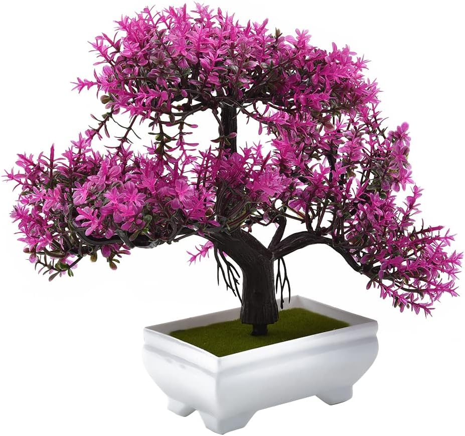 พืชประดิษฐ์บอนไซปลอมดอกไม้ Pot - Desk Setup At Home บทวิจารณ์และราคา