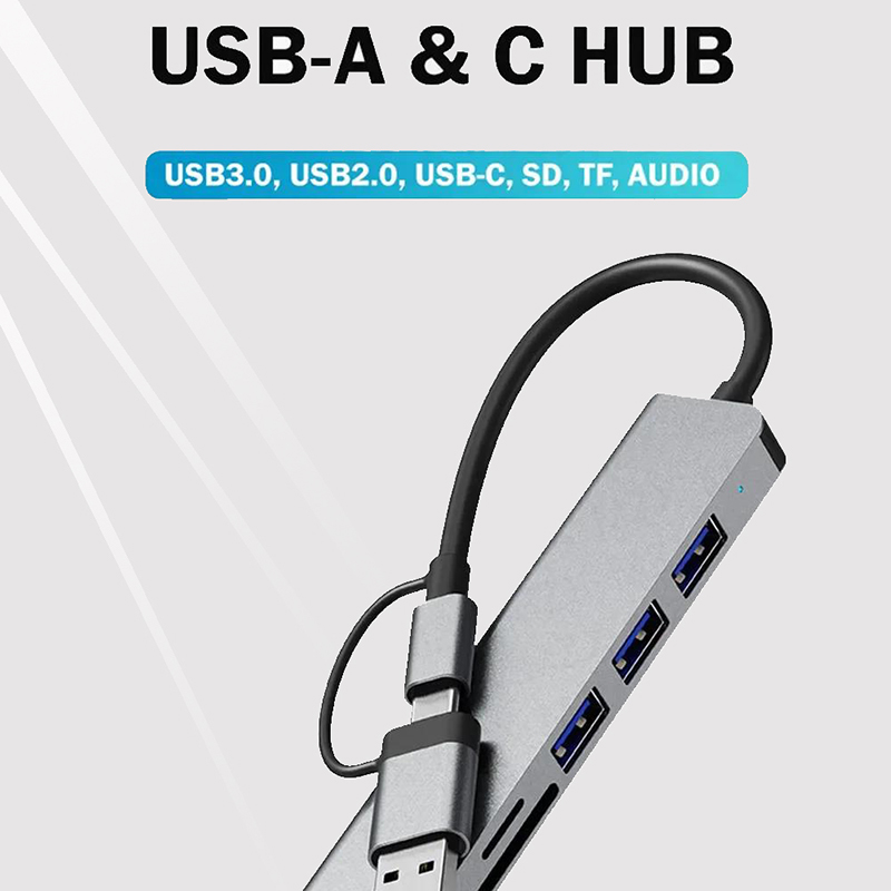 ฮับ USB Type C 8 in 2 พร้อมอะแ - Desk Setup Usb Hub บทวิจารณ์และราคา